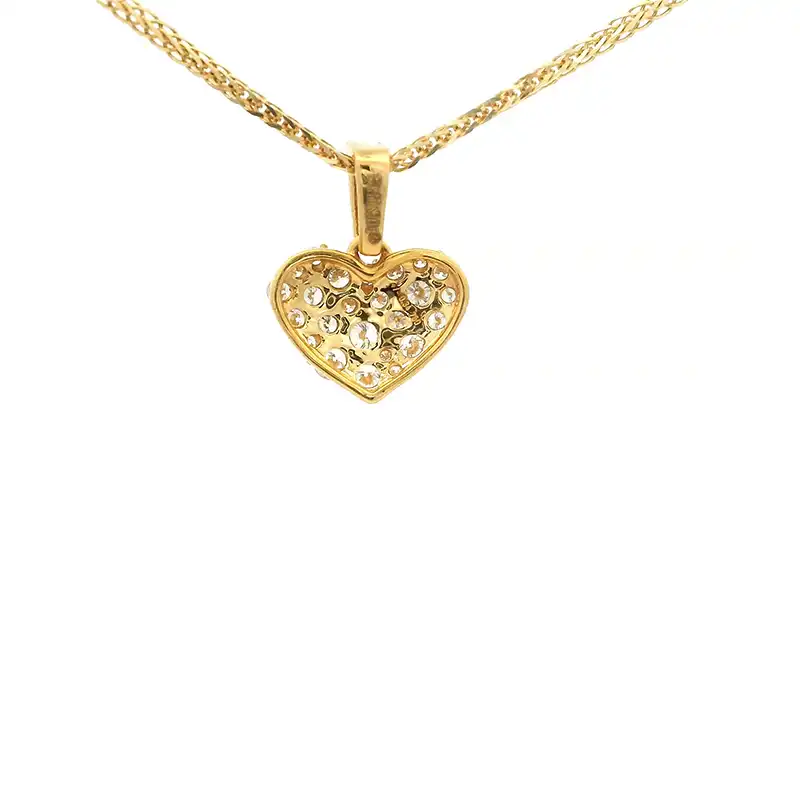 Heart Pendant in Gold and Diamonds
