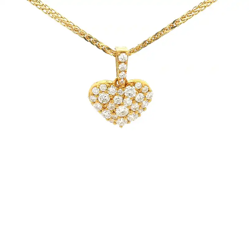 Heart Pendant in Gold and Diamonds