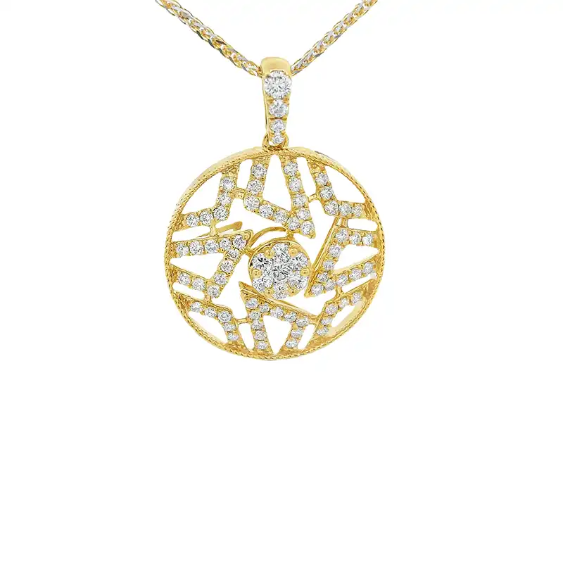 18K Gold Diamond Pendant