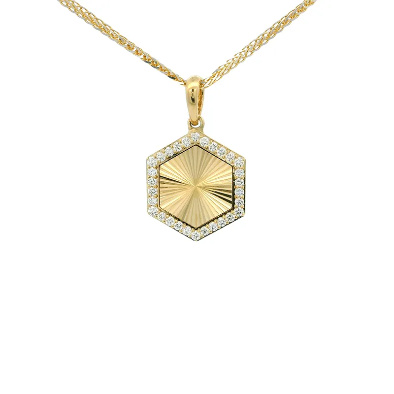 Elegant Gold Hexagon Pendant
