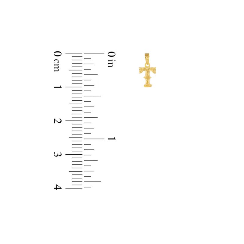 22K Yellow Gold Letter T Beaded Pendant