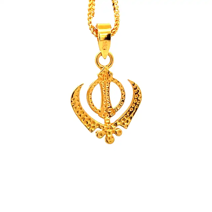 Khanda Pendant in 22K Yellow Gold