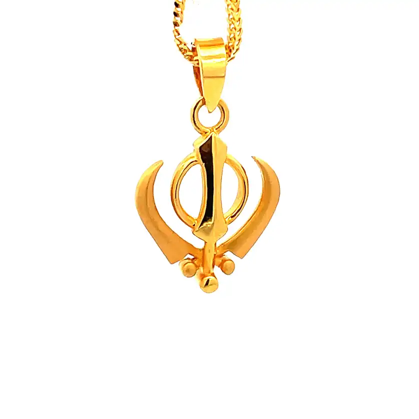 Khanda Pendant in 22K Yellow Gold