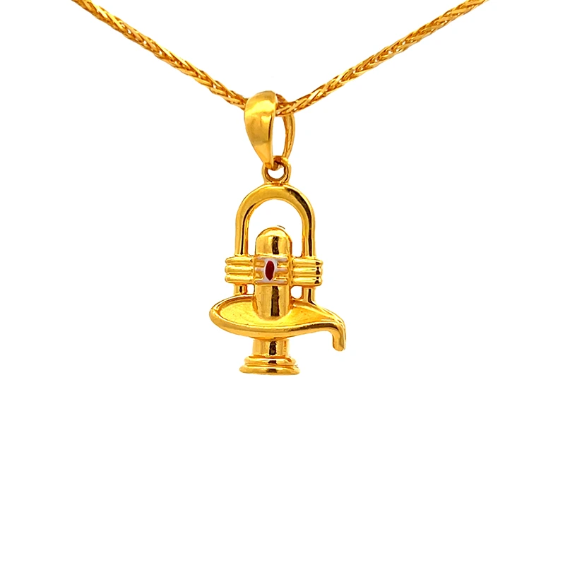 Shiva linga gold locket discount