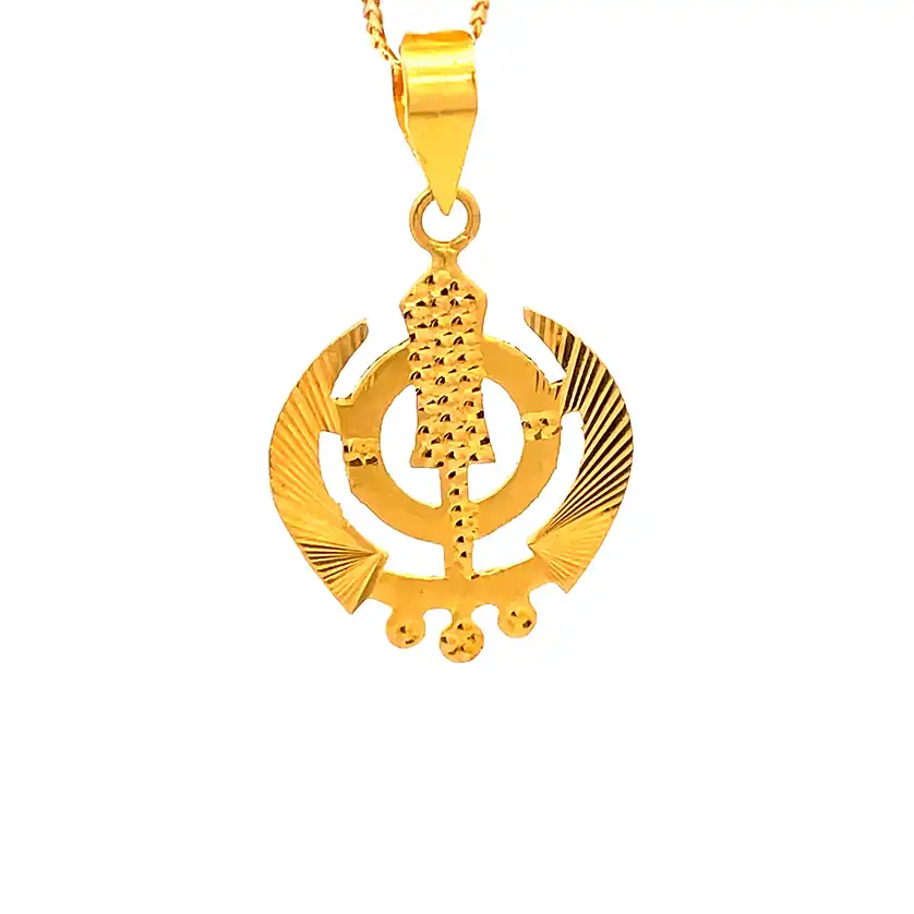 Khanda Pendant in 22K Yellow Gold
