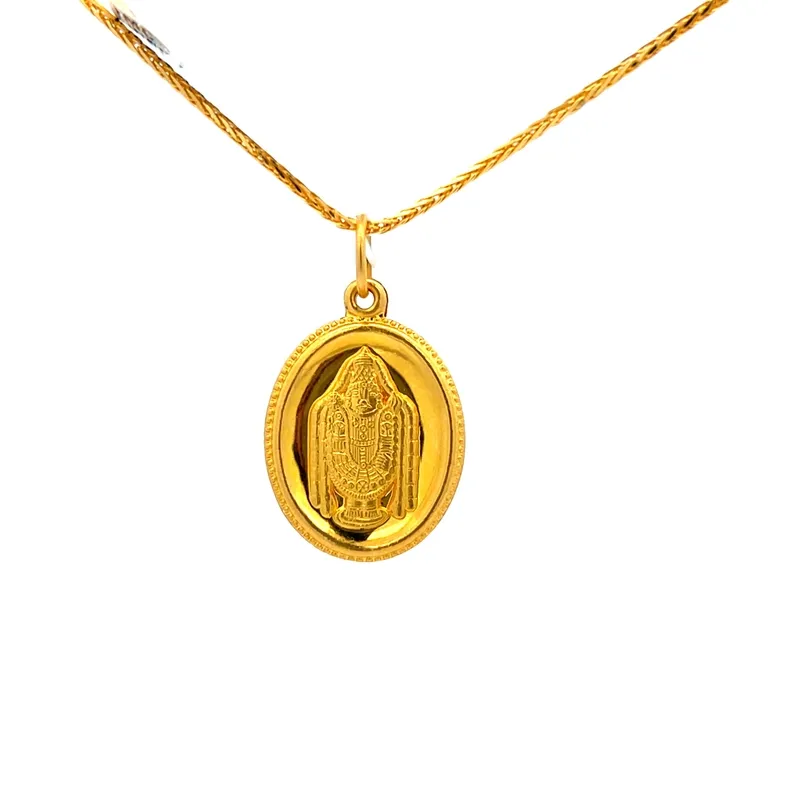 Oval Balaji Pendant 22K Yellow Gold with Om
