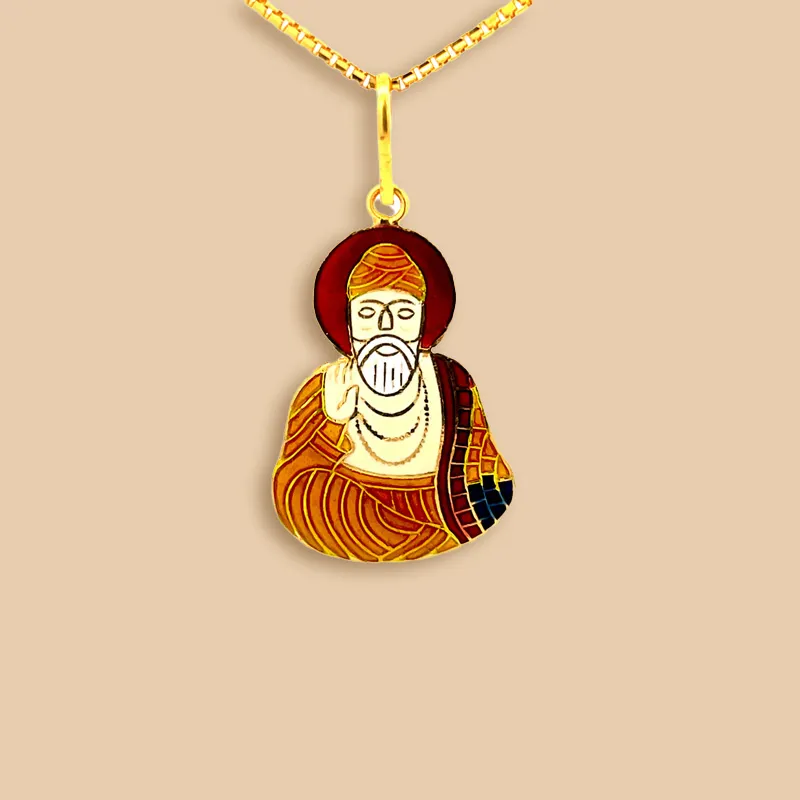 Guru Nanak pendant in 22K gold