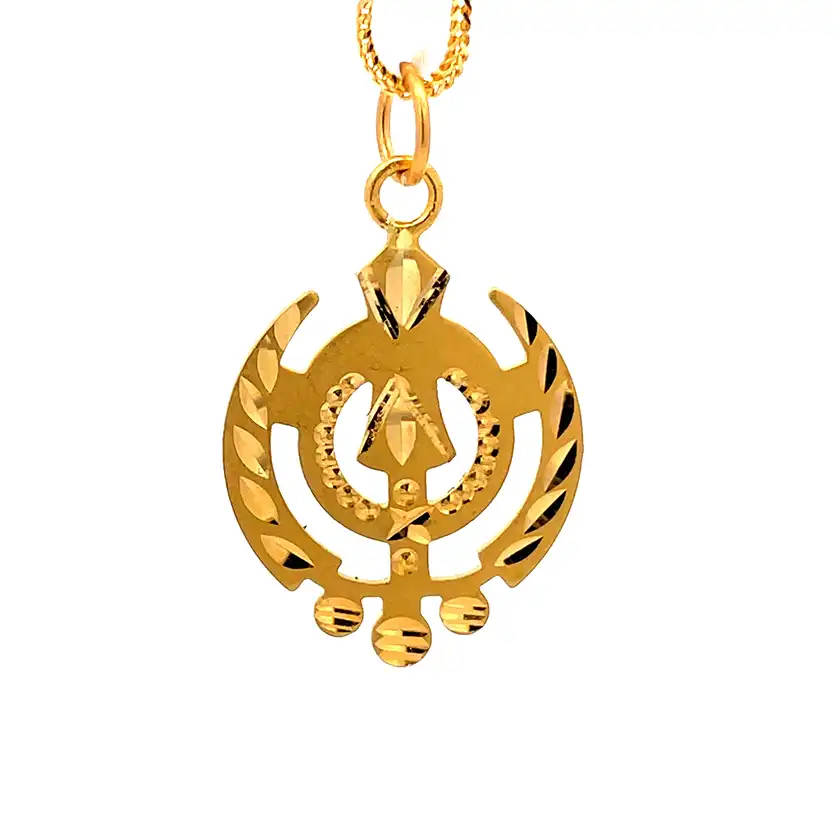 Khanda Pendant in 22K Yellow Gold