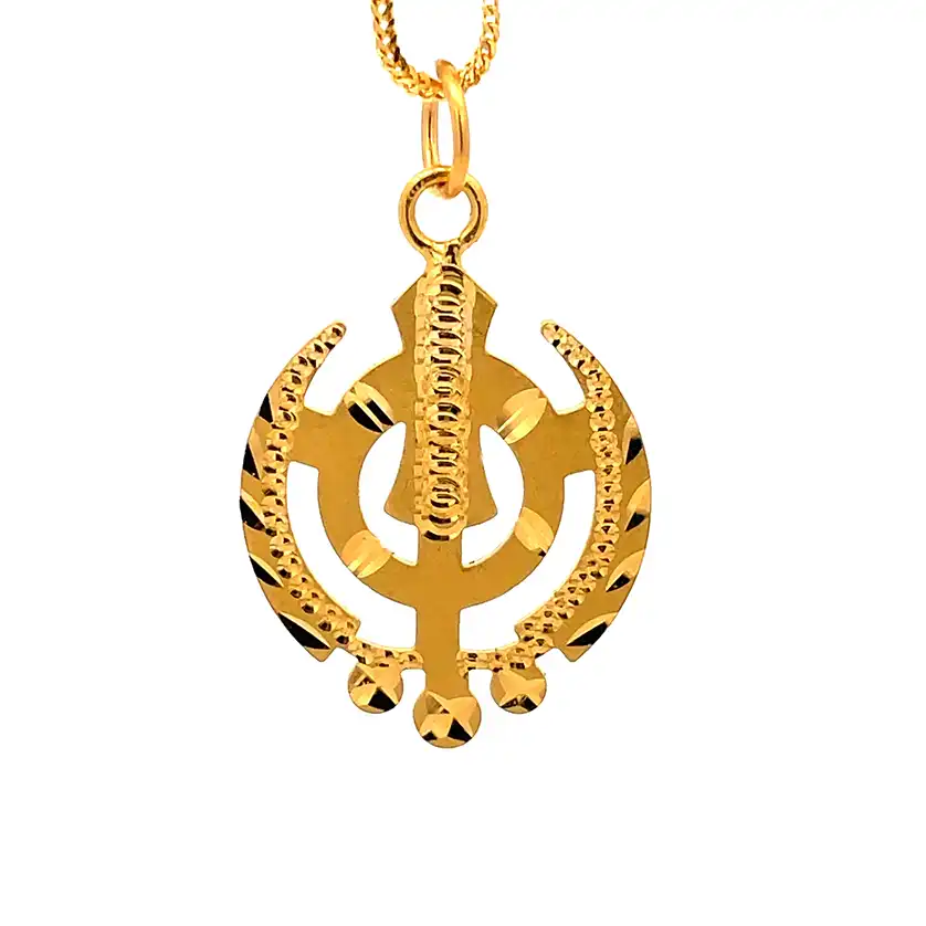 Khanda Pendant in 22K Yellow Gold