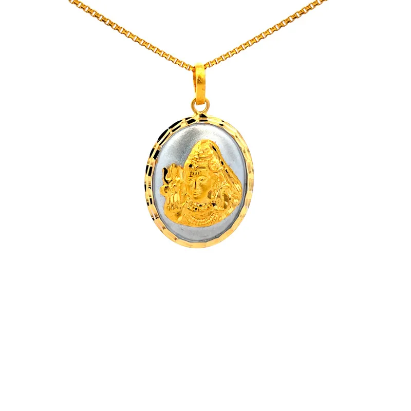 Oval Shiva pendant in 22K Yellow Gold