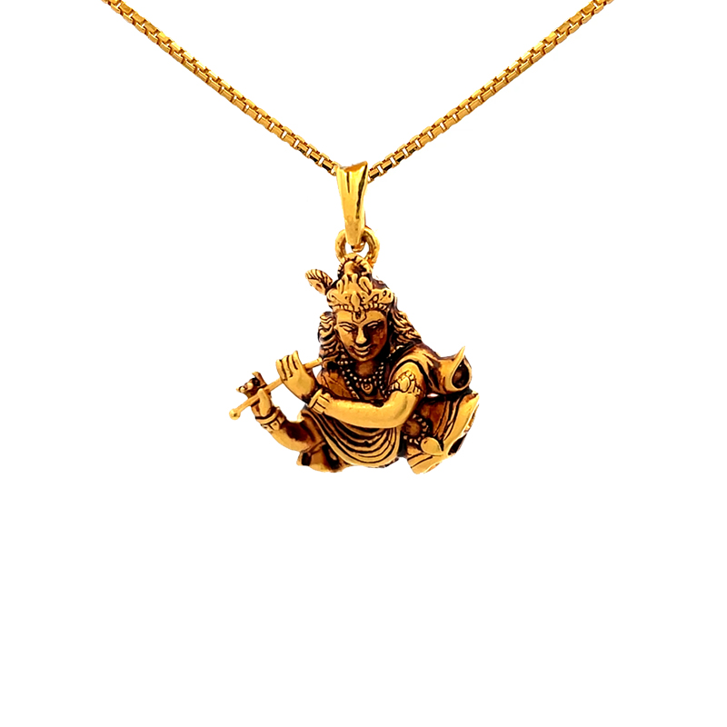22K Gold Lord Krishna Pendant