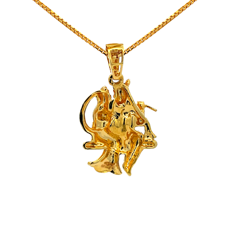 22K Gold Radha Krishna Pendant - Ras Lila