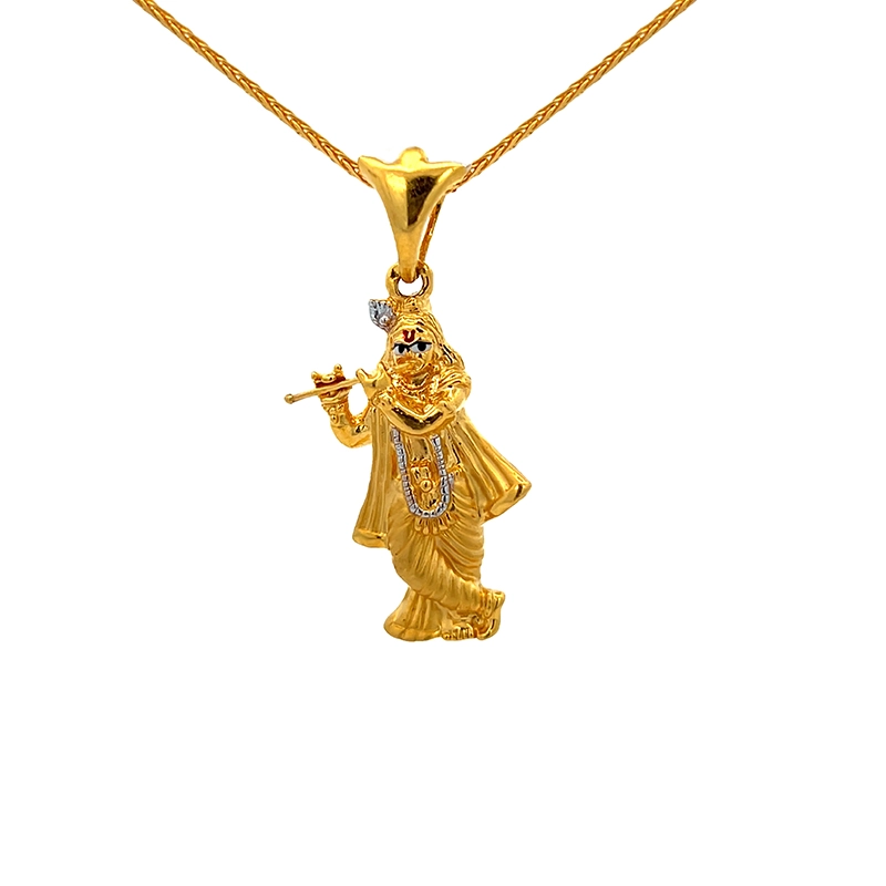 22k Two-Toned Krishna Religious Pendant