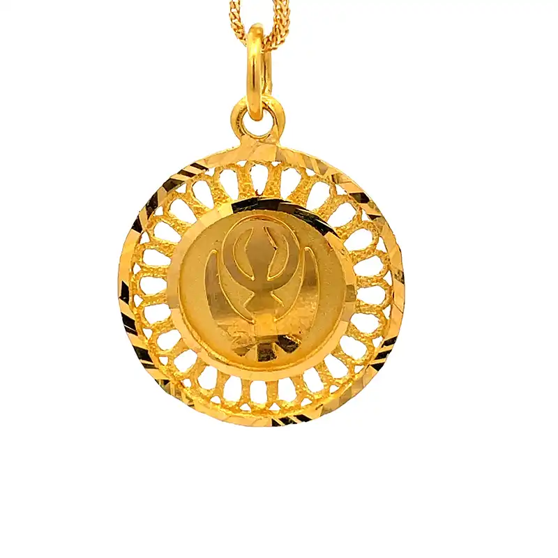 Khanda Pendant in 22K Yellow Gold