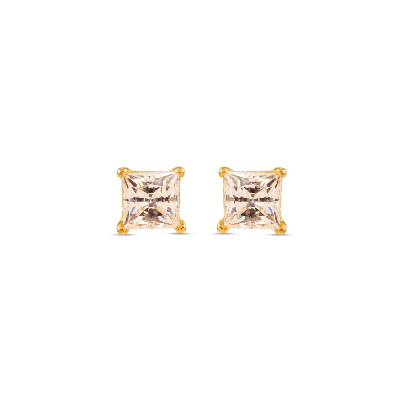 Square Ear studs in 22K Yellow Gold