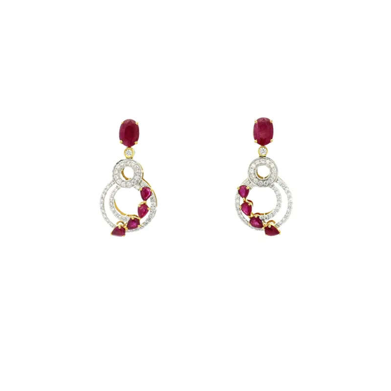 Ruby Diamond Pendant Set