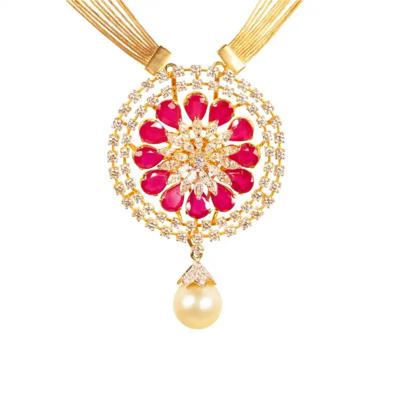 18K Ruby and Diamond Necklace Set