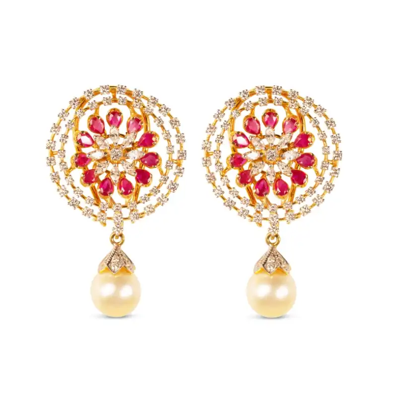 18K Ruby and Diamond Necklace Set
