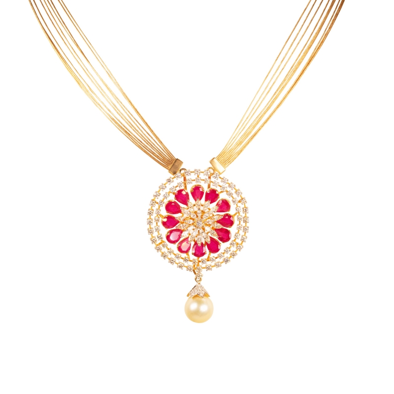 18K Ruby and Diamond Necklace Set