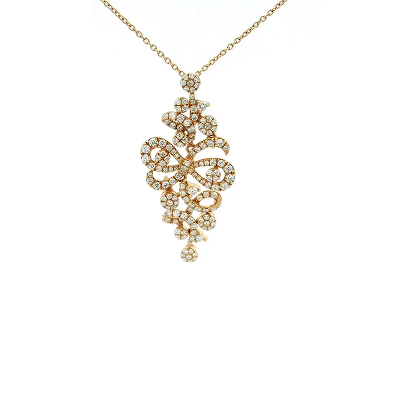 Statement Piece - Rose Gold Diamonds Pendant Set