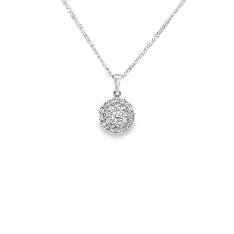 Elegant Gold Diamond Pendant Set