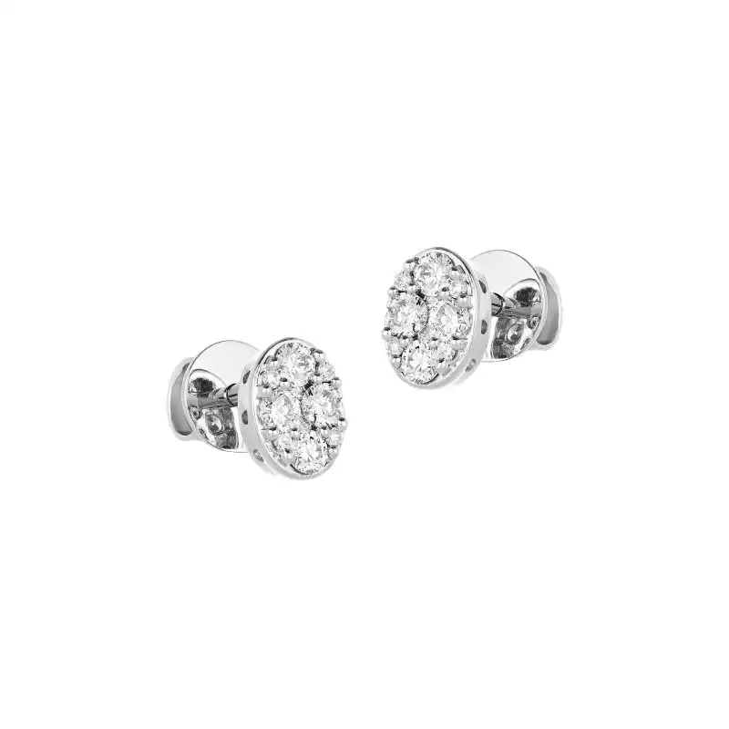 18K White Gold Diamond Pendant & Earrings Set with 30 Diamonds