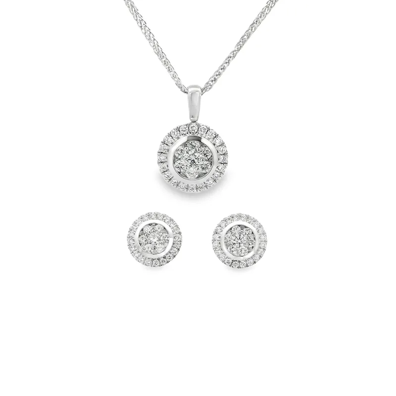 Elegant Diamond Pendant Set