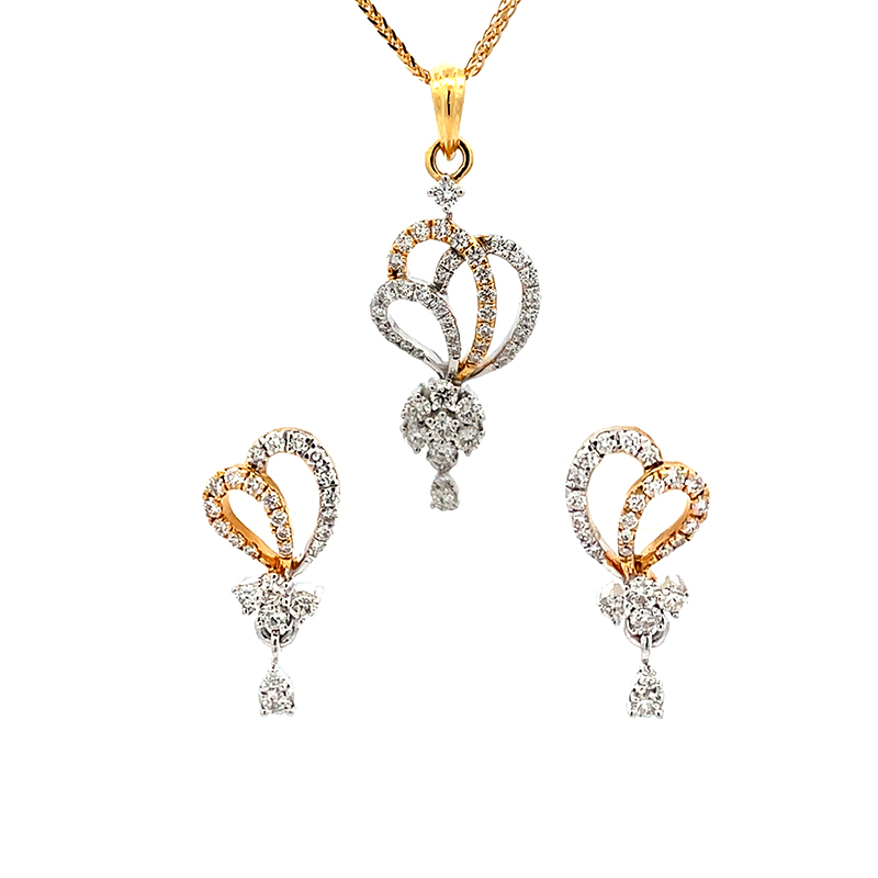 Gold Diamond Pendant Sets