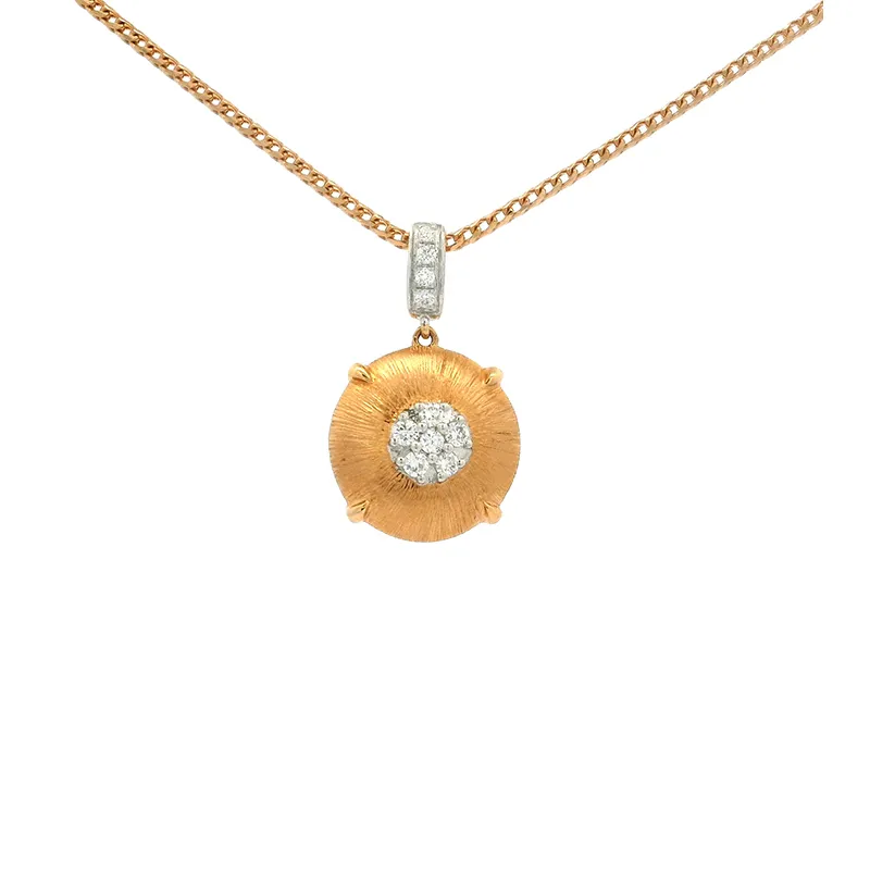 Elegant Gold and Diamond Pendant Set