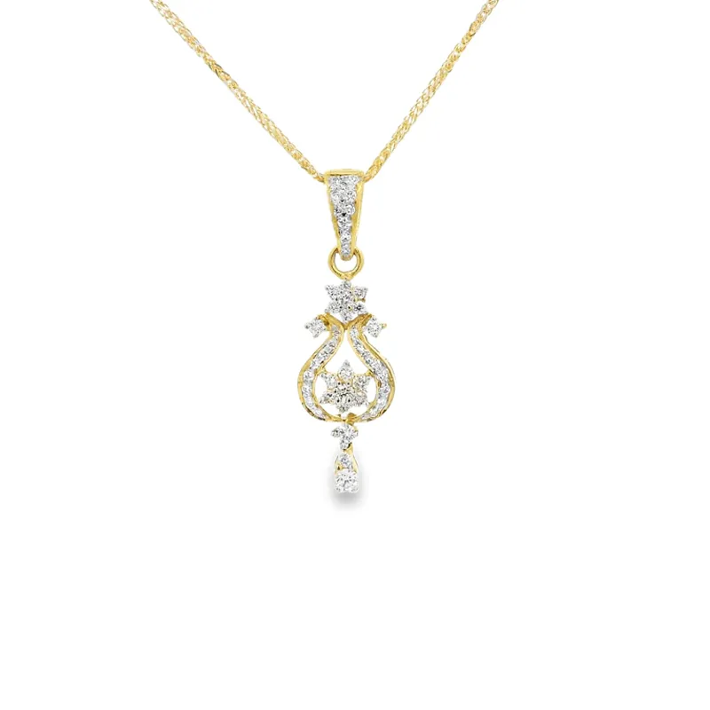 Regal Gold Diamond Pendant Set