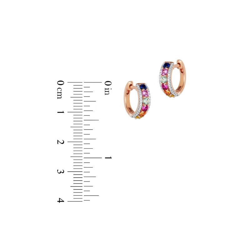 Rainbow inspired 18K Rose Gold Diamond Pendant & Earrings Set