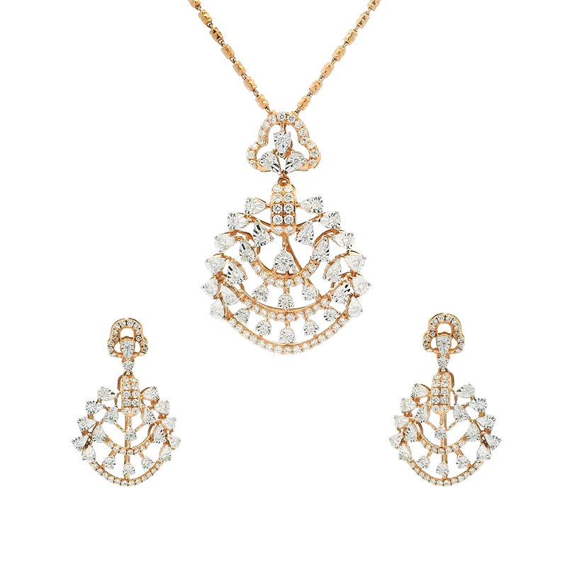 Designer brand diamond pendant set outlet