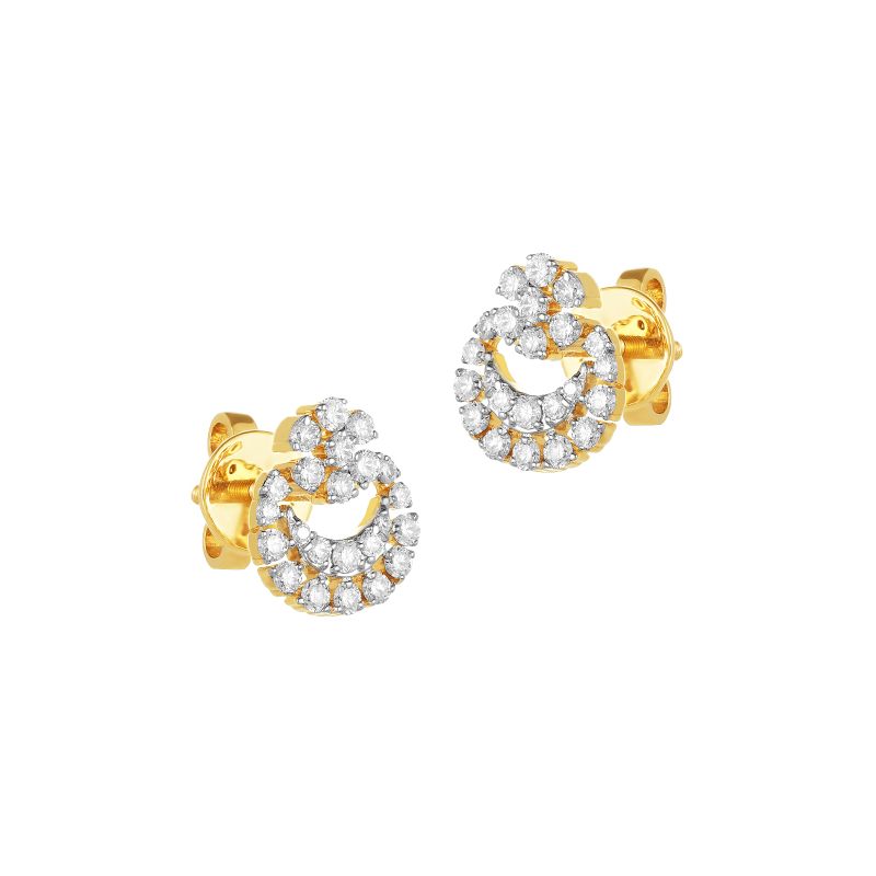 18K White and Yellow Gold Diamond Pendant & Earring set with 69 Diamonds