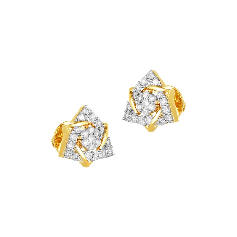 18K White and Yellow Gold Diamond Pendant & Earring set with 69 Diamonds