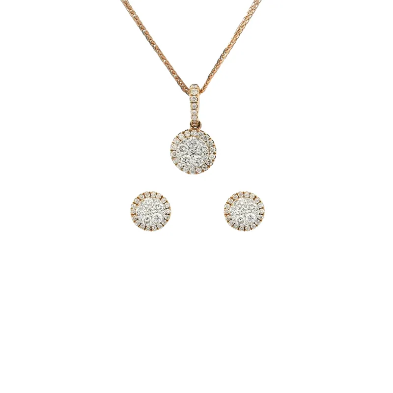 Elegant Diamond Pendant Set
