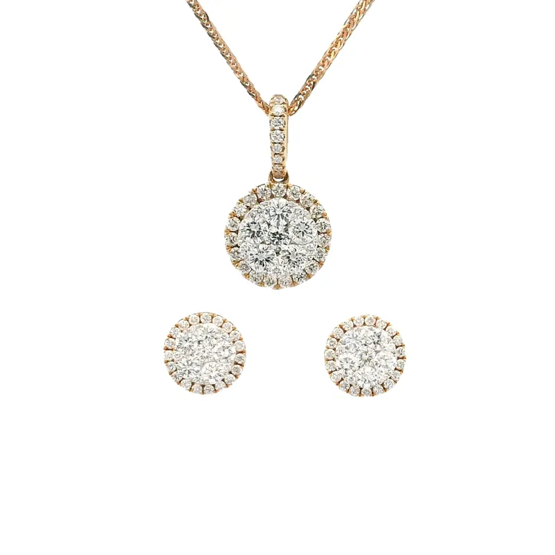Elegant Diamond Pendant Set