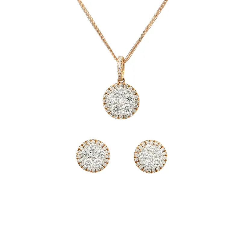 Elegant Diamond Pendant Set
