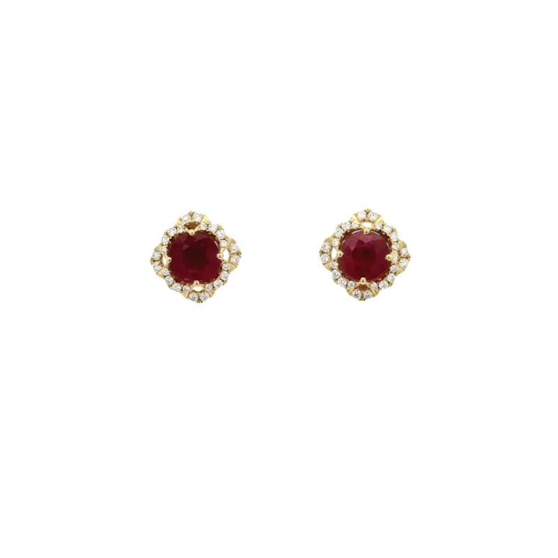 Elegant Ruby Diamond Pendant Set