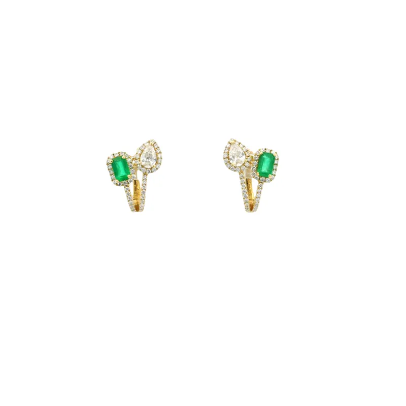 Emerald Diamond Pendant Set