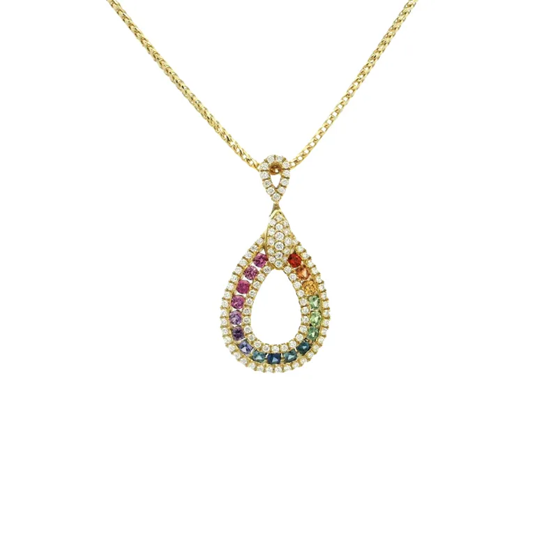 Elegant Gold and Gemstone Pendant