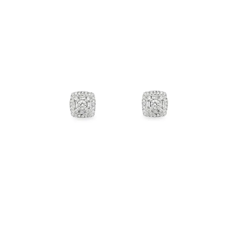 Square shaped Diamond Pendant Set