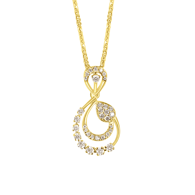 Signature Gold Diamond Pendant Set