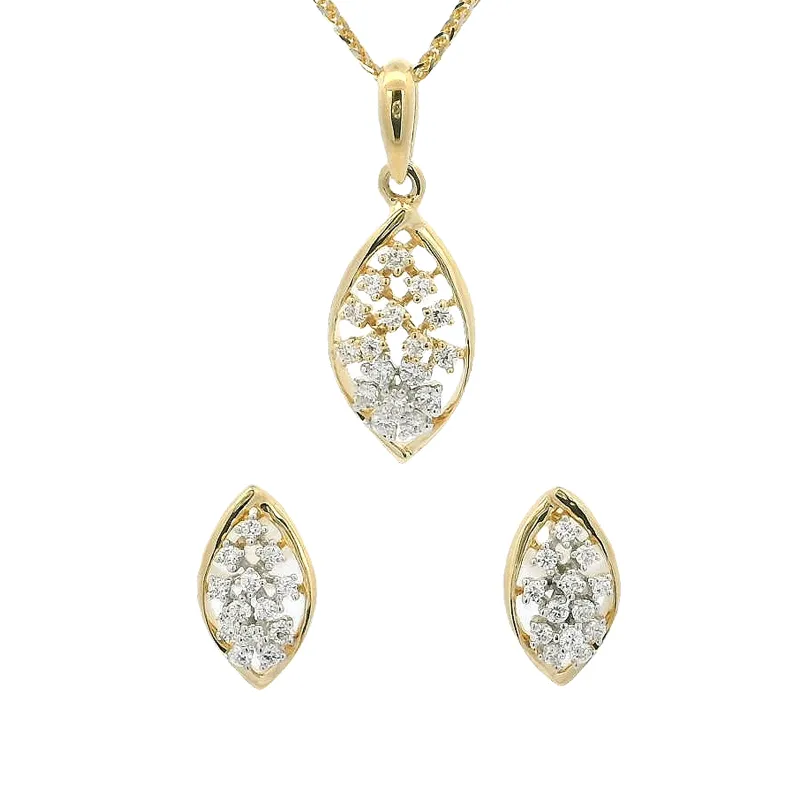 18K Gold Pendant Set