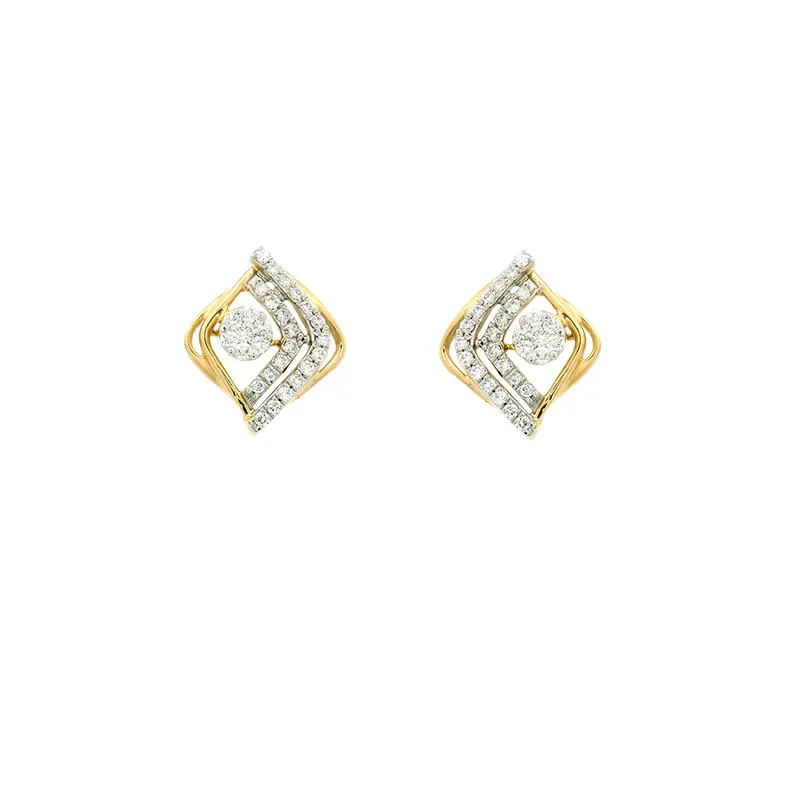 Elegant Gold Diamond Pendant Set