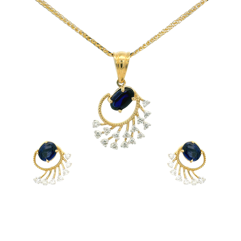 Swirly Gemstone Pendant Set
