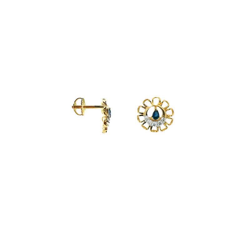 Celestial Blue Gold Diamond Pendant Set