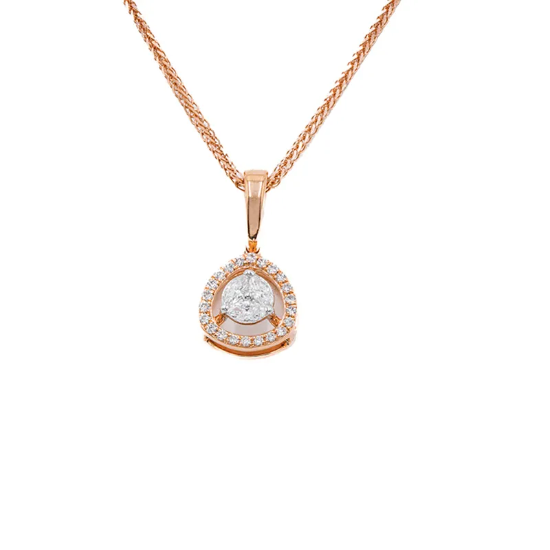 Rose Gold Diamond Pendant Set