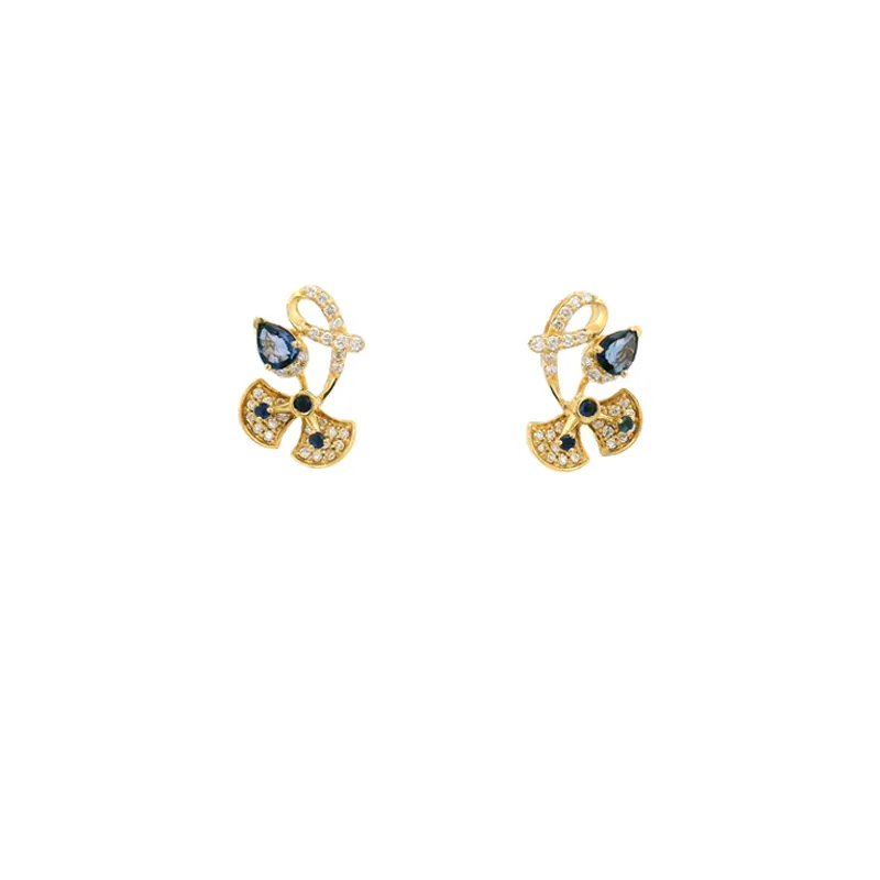Elegant Sapphire Diamond Pendant Set