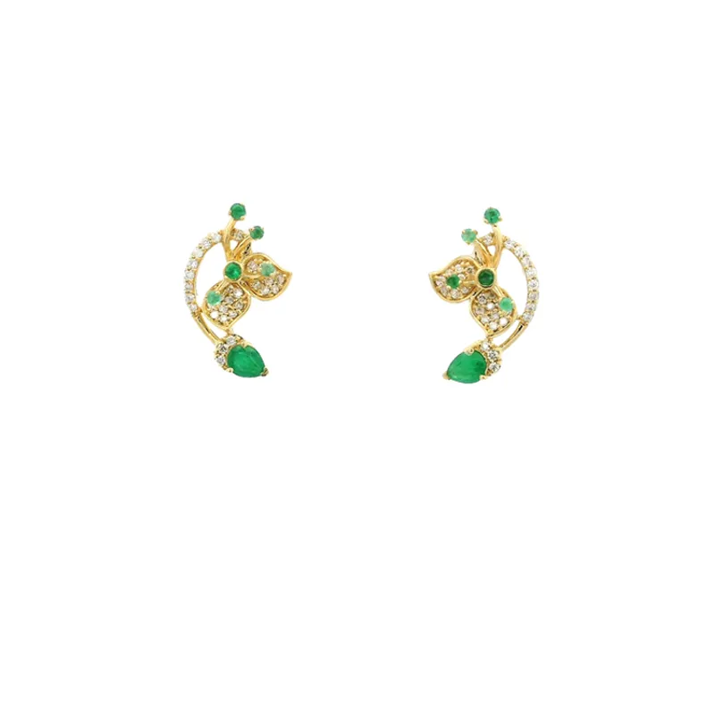Emerald Diamond Pendant Set