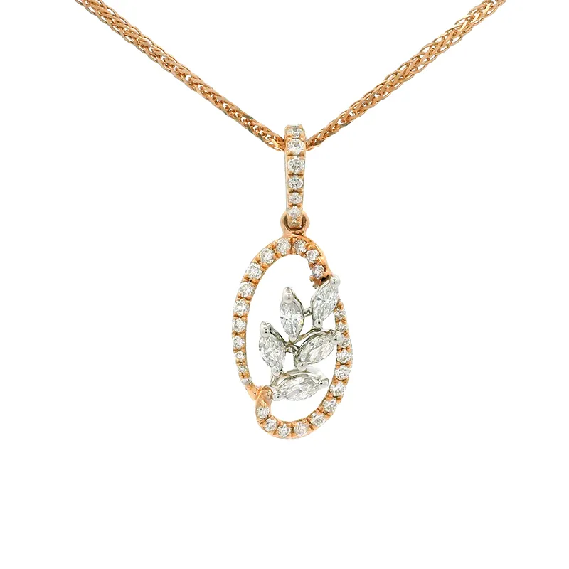 Elegant Leaf Design Pendant Set